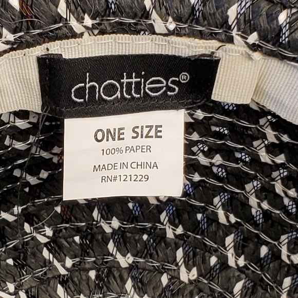 NWOT  Finely Woven Summer Hat - black & white - Picture 9 of 11